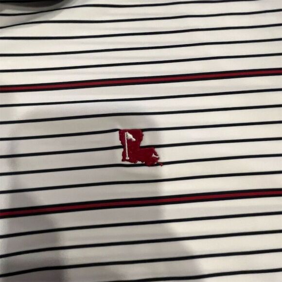 FootJoy Men's XL Striped Polo Golf Shirt Blue/White/Red Short Sleeve - Picture 2 of 6